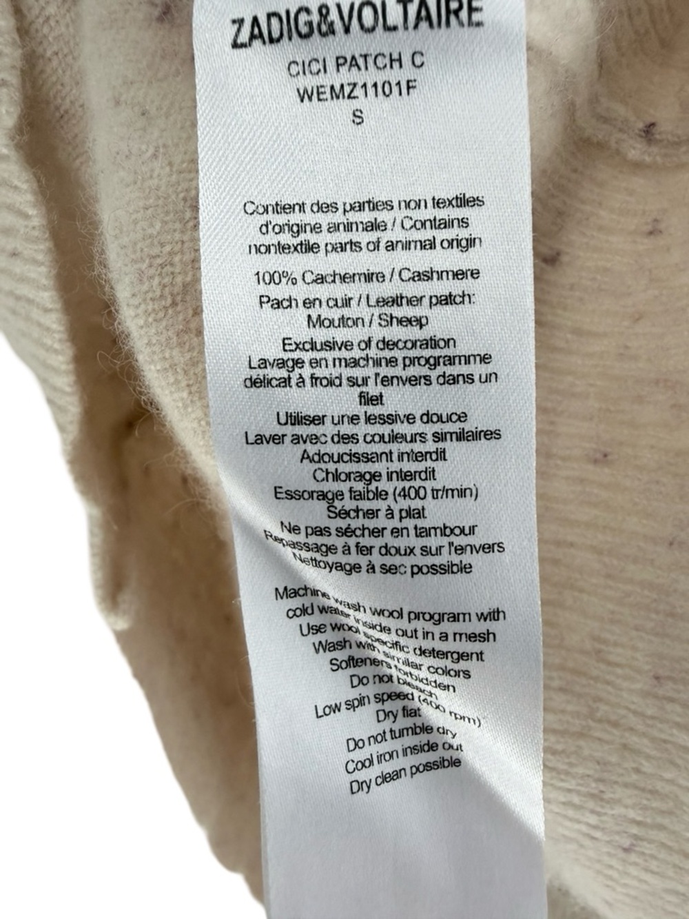 Zadig & Voltaire Cici Speckled Cashmere Sweater Sz S - Picture 6 of 7